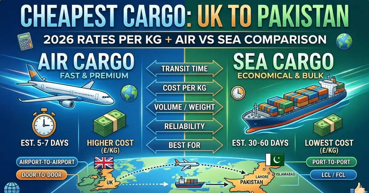 Cheapest Cargo Services UK to Pakistan