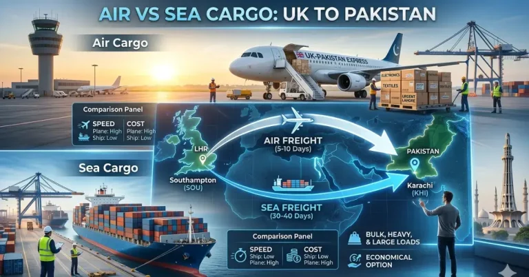 air vs sea cargo UK to Pakistan